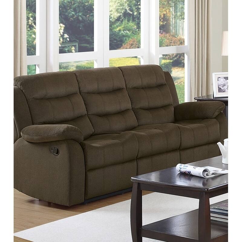 Plush Velvet Upholstered Modern Motion Sofa, Brown