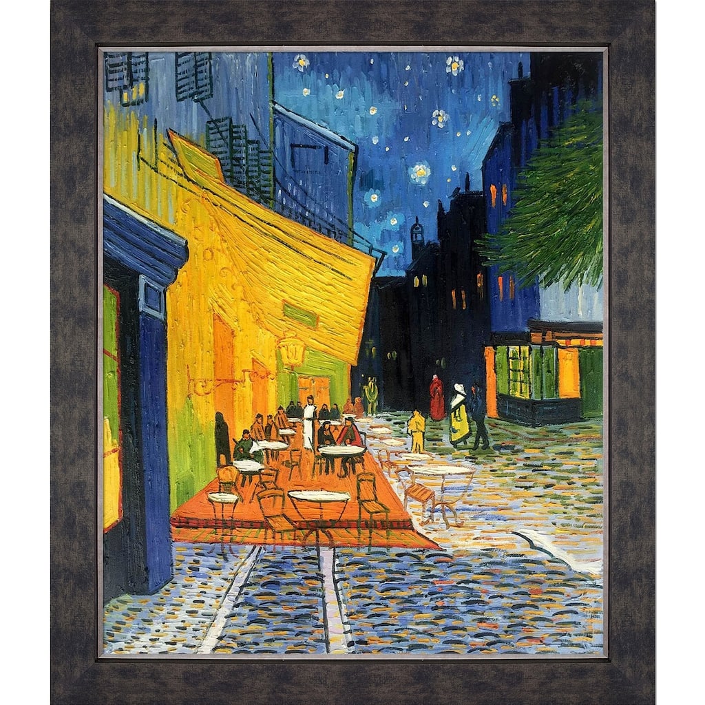 La Pastiche Vincent Van Gogh 'Cafe Terrace at Night' Hand Painted Oil Reproduction