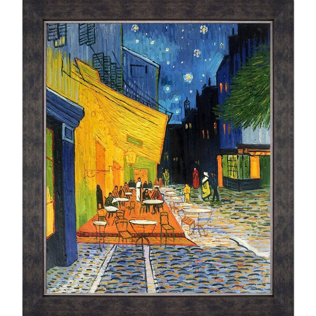 La Pastiche Vincent Van Gogh 'Cafe Terrace at Night' Hand Painted Oil Reproduction