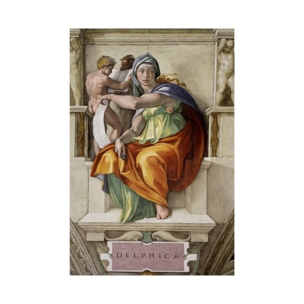 Easy Art Prints Michelangelo's 'Delphic Sibyl, Sistine Chapel Detail' Premium Canvas Art