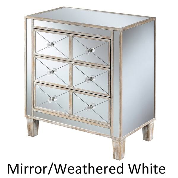 Shop Silver Orchid Bertram 3 Drawer Mirrored End Table On Sale
