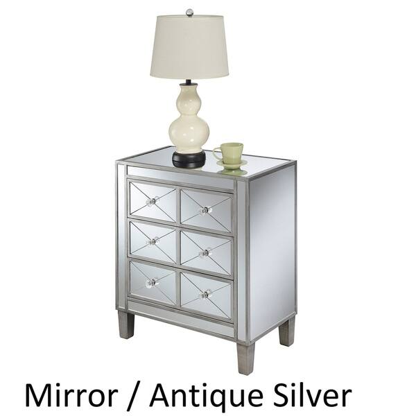 Shop Silver Orchid Bertram 3 Drawer Mirrored End Table On Sale