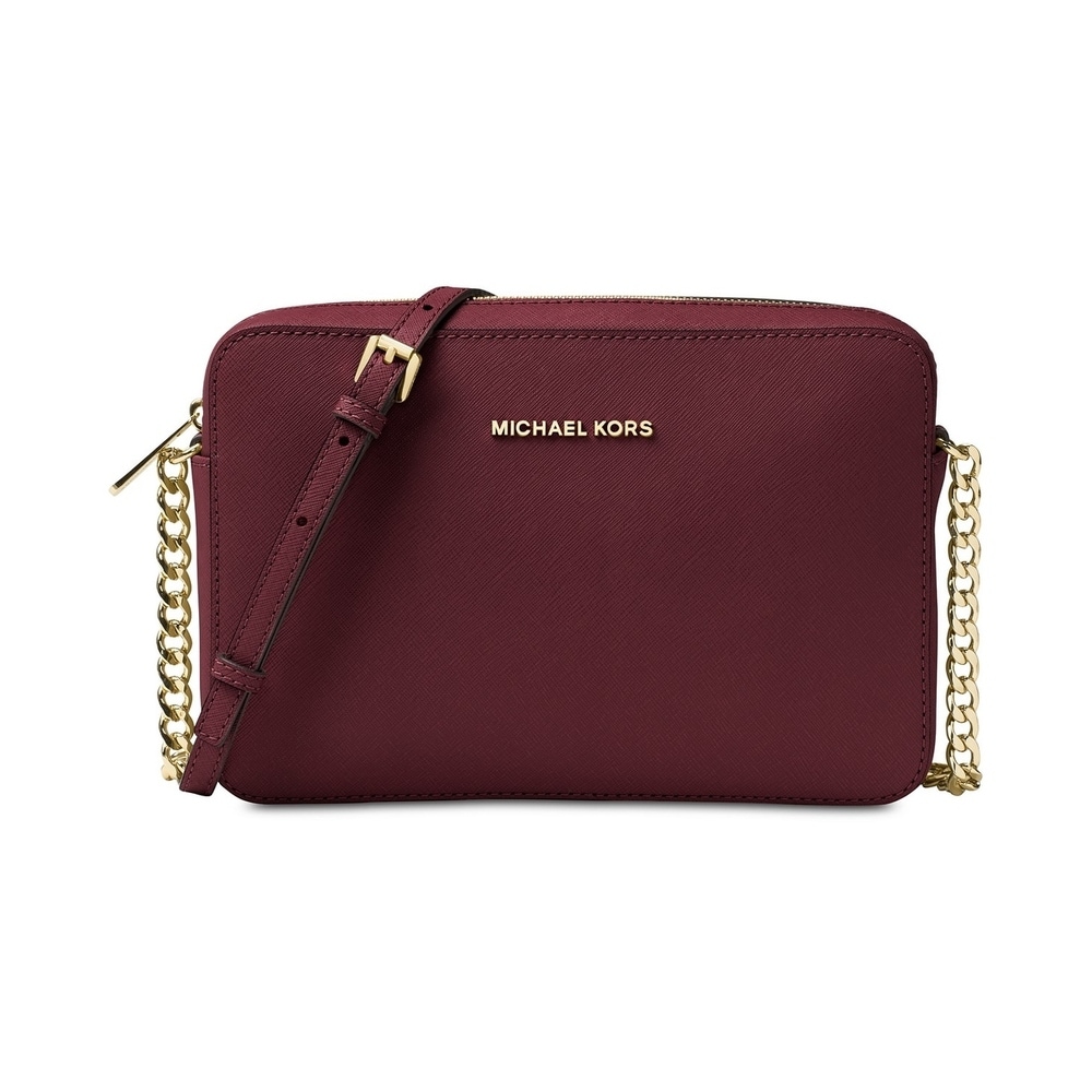 michael kors brooklyn large leather shoulder bag oxblood