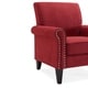 preview thumbnail 11 of 11, Copper Grove Herve Brick Red Velvet Traditional Arm Chair