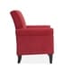 preview thumbnail 7 of 11, Copper Grove Herve Brick Red Velvet Traditional Arm Chair