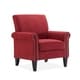 preview thumbnail 3 of 11, Copper Grove Herve Brick Red Velvet Traditional Arm Chair