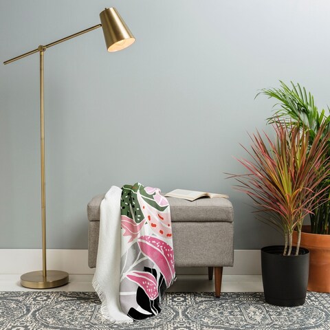 Deny Designs Tropical Leaf Throw Blanket (50 in x 60 in)