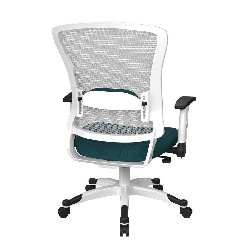 White Frame Office Chair with Padded Mesh Seat and Back