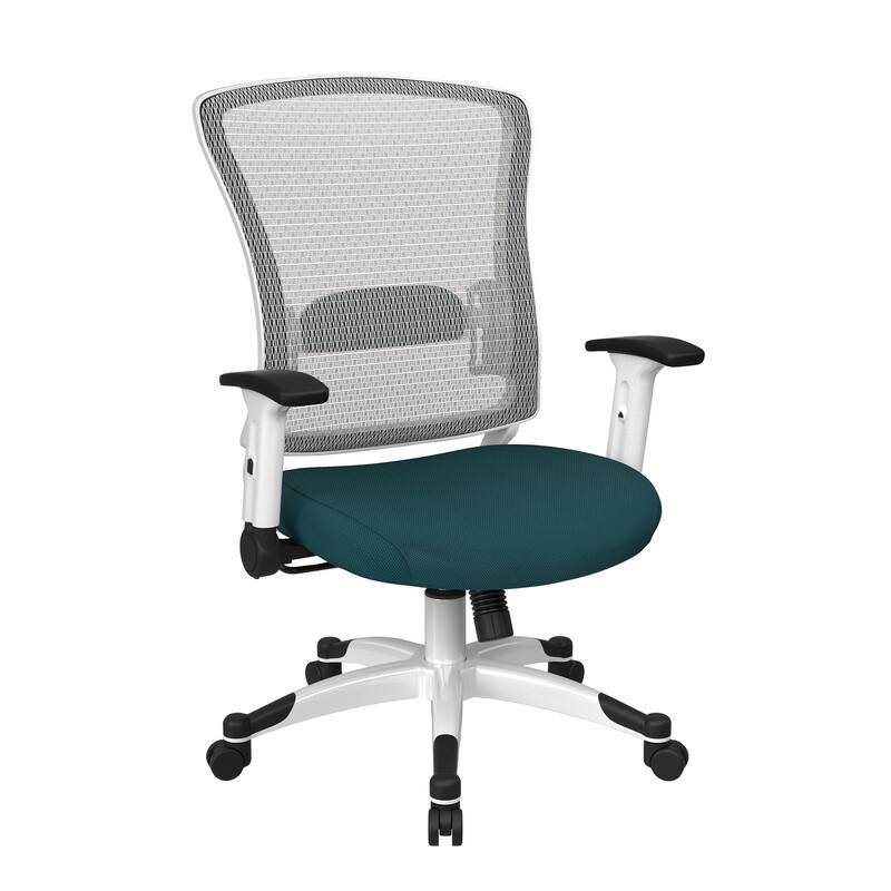 White Frame Office Chair with Padded Mesh Seat and Back