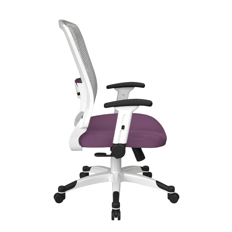 White Frame Office Chair with Padded Mesh Seat and Back
