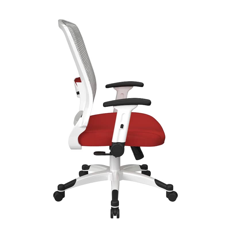 White Frame Office Chair with Padded Mesh Seat and Back