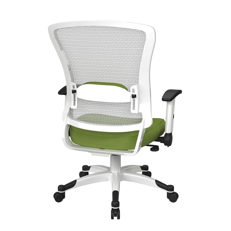 White Frame Office Chair with Padded Mesh Seat and Back