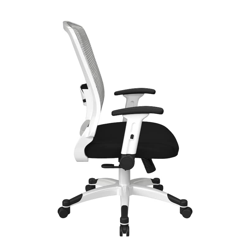 White Frame Office Chair with Padded Mesh Seat and Back