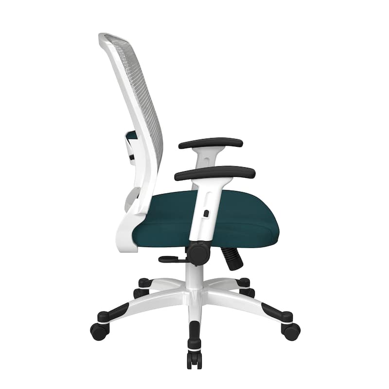 White Frame Office Chair with Padded Mesh Seat and Back