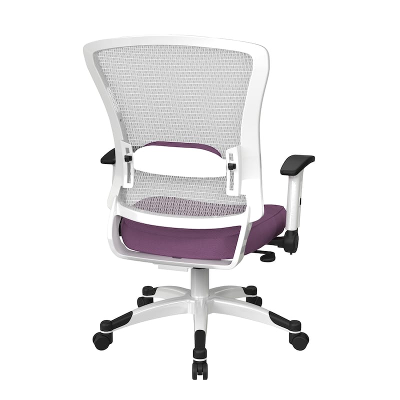 White Frame Office Chair with Padded Mesh Seat and Back