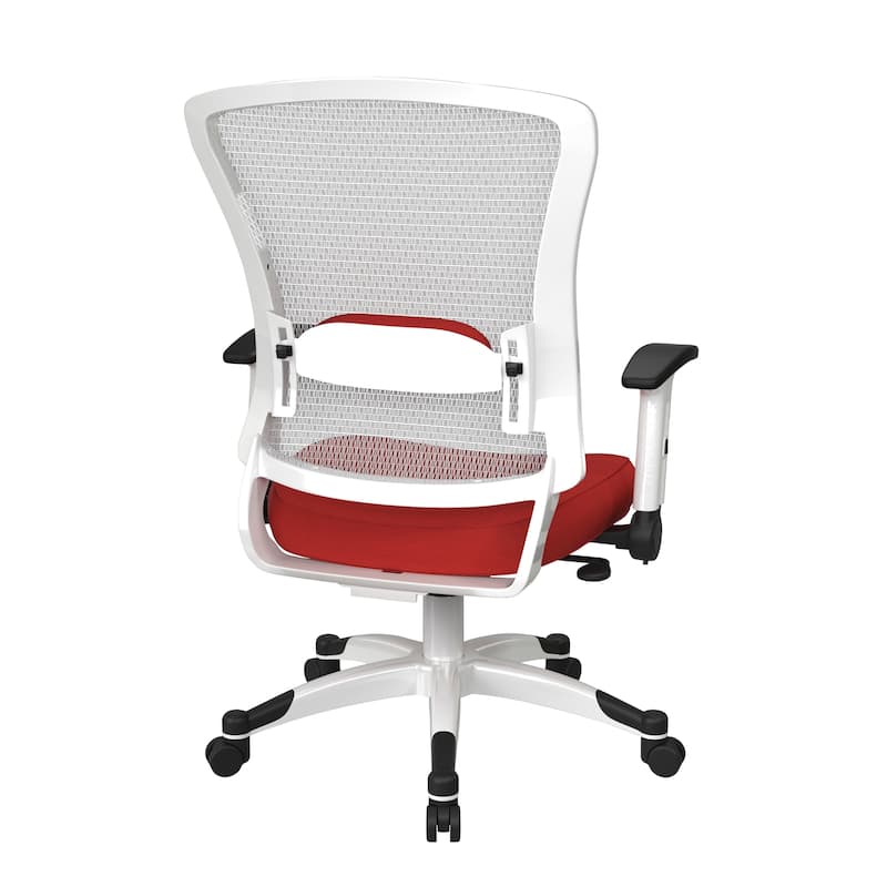 White Frame Office Chair with Padded Mesh Seat and Back