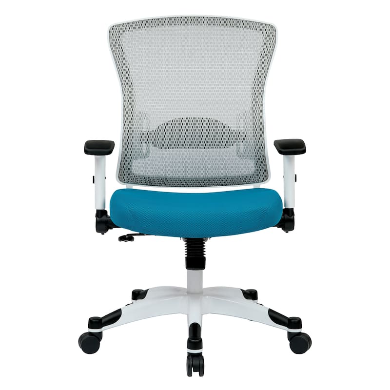 White Frame Office Chair with Padded Mesh Seat and Back