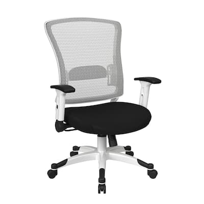 White Frame Office Chair with Padded Mesh Seat and Back