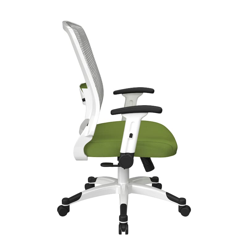 White Frame Office Chair with Padded Mesh Seat and Back