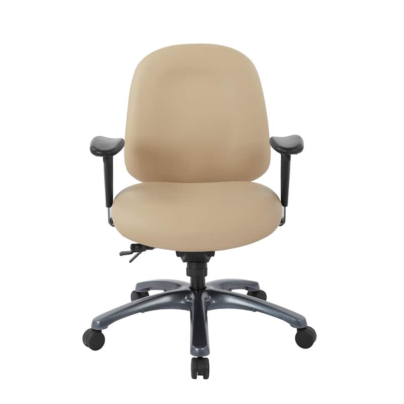 Pro-Line II Multi-Function Mid Back Chair with Seat Slider and Titanium Finish Base