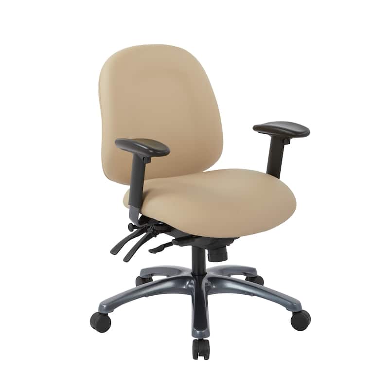 Pro-Line II Multi-Function Mid Back Chair with Seat Slider and Titanium Finish Base - Buff