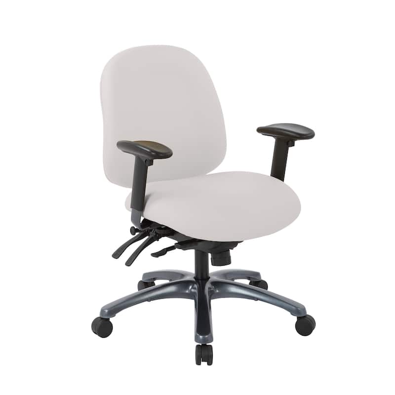Pro-Line II Multi-Function Mid Back Chair with Seat Slider and Titanium Finish Base - Snow
