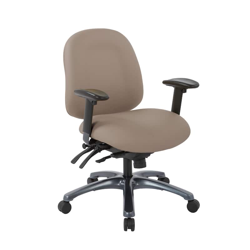 Pro-Line II Multi-Function Mid Back Chair with Seat Slider and Titanium Finish Base - stratus
