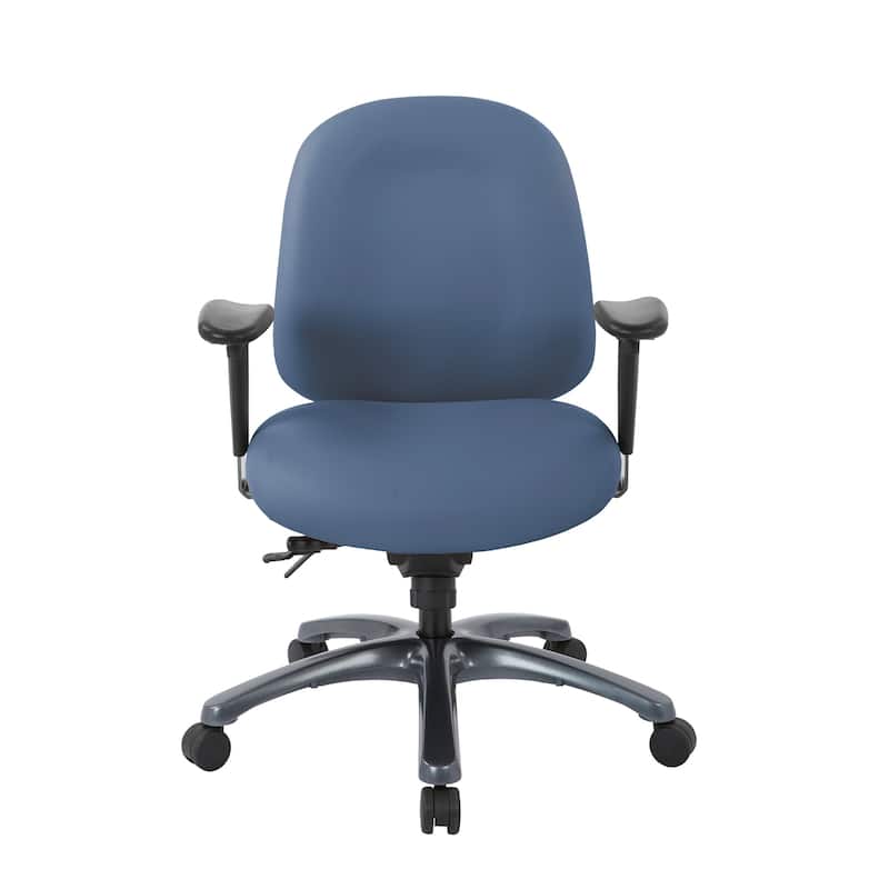 Pro-Line II Multi-Function Mid Back Chair with Seat Slider and Titanium Finish Base