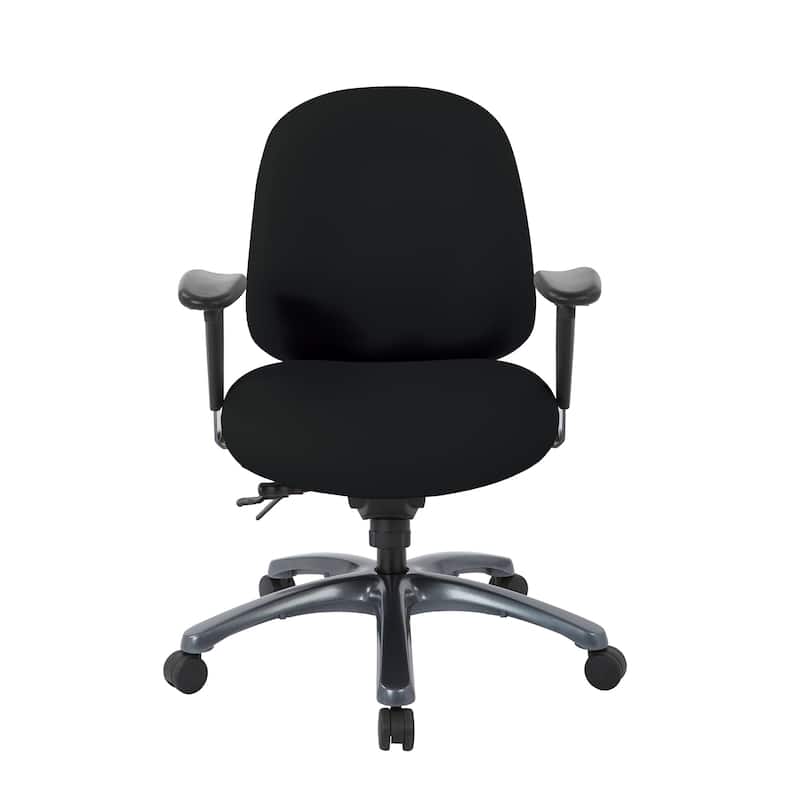 Pro-Line II Multi-Function Mid Back Chair with Seat Slider and Titanium Finish Base