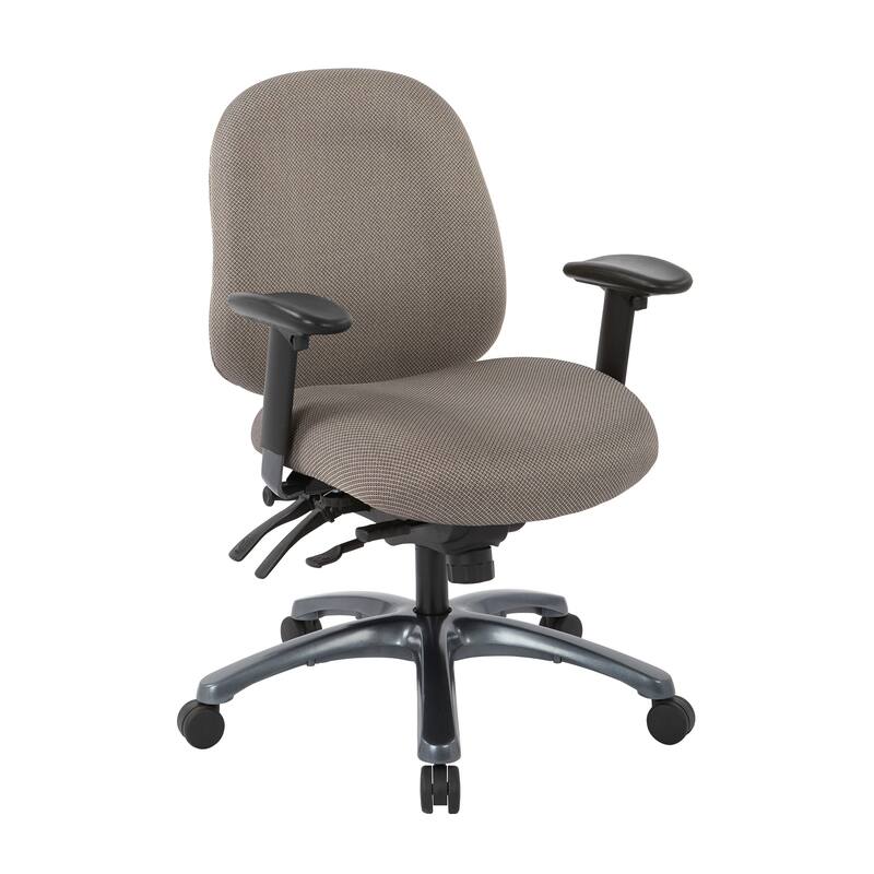 Multi-Function Mid-Office Chair with Seat Slider and Titanium Finish Base - gold dust