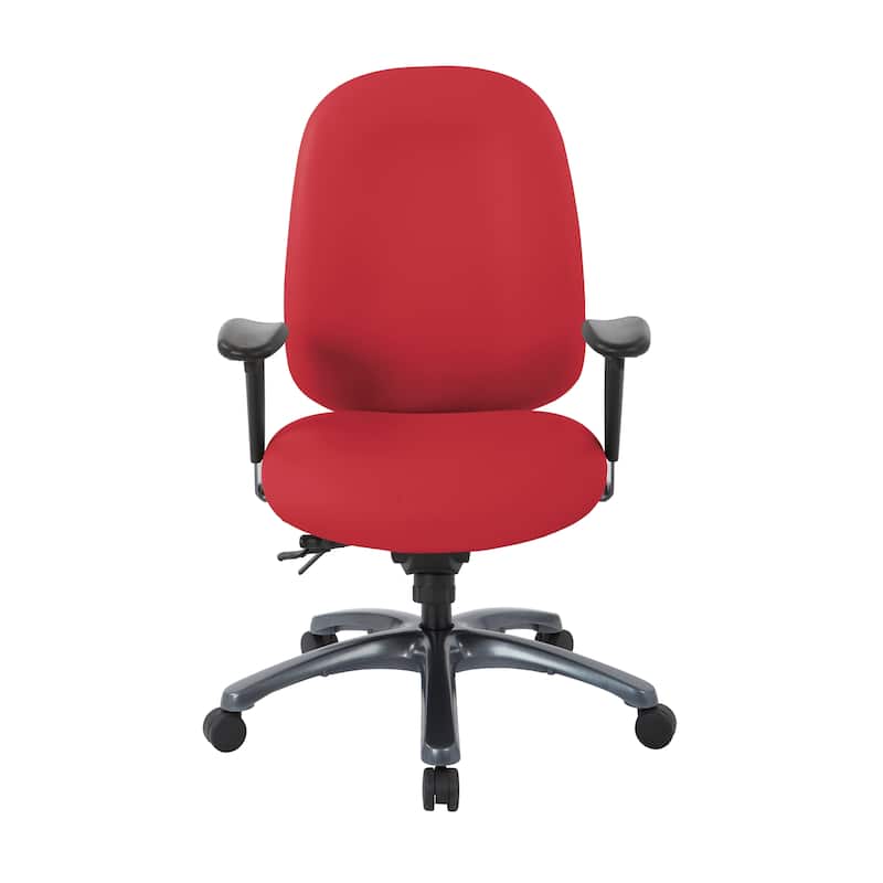 Multi-Function High-Back Office Chair with Seat Slider and Titanium Finish Base