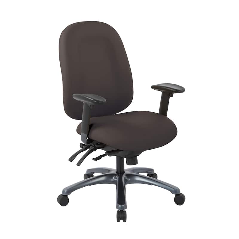 Multi-Function High-Back Office Chair with Seat Slider and Titanium Finish Base - Java