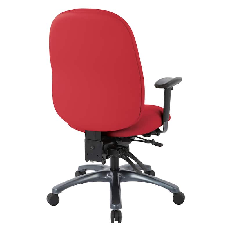 Multi-Function High-Back Office Chair with Seat Slider and Titanium Finish Base
