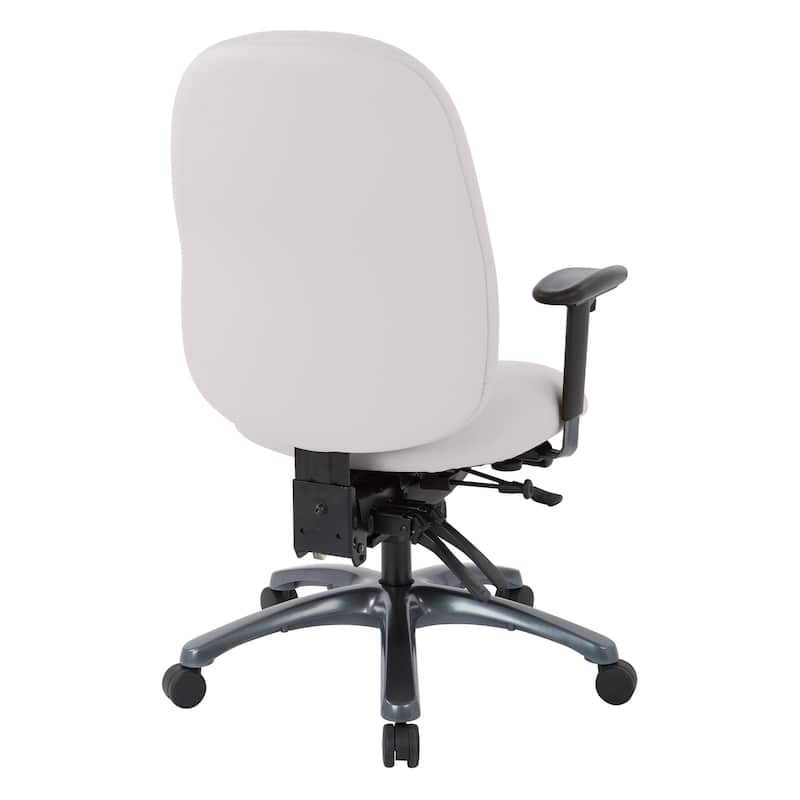 Multi-Function High-Back Office Chair with Seat Slider and Titanium Finish Base