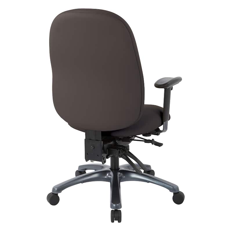 Multi-Function High-Back Office Chair with Seat Slider and Titanium Finish Base