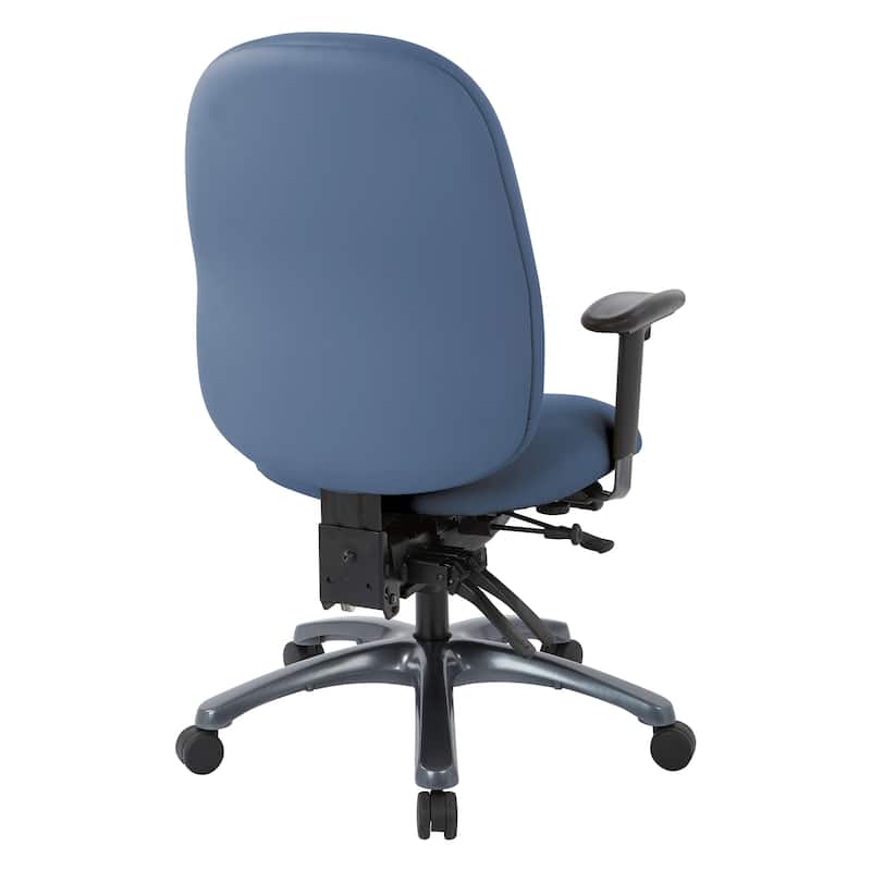Multi-Function High-Back Office Chair with Seat Slider and Titanium Finish Base