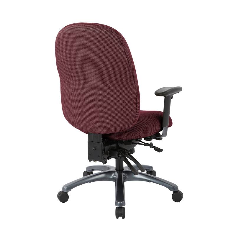 Multi-Function High-Back Office Chair with Seat Slider and Titanium Finish Base