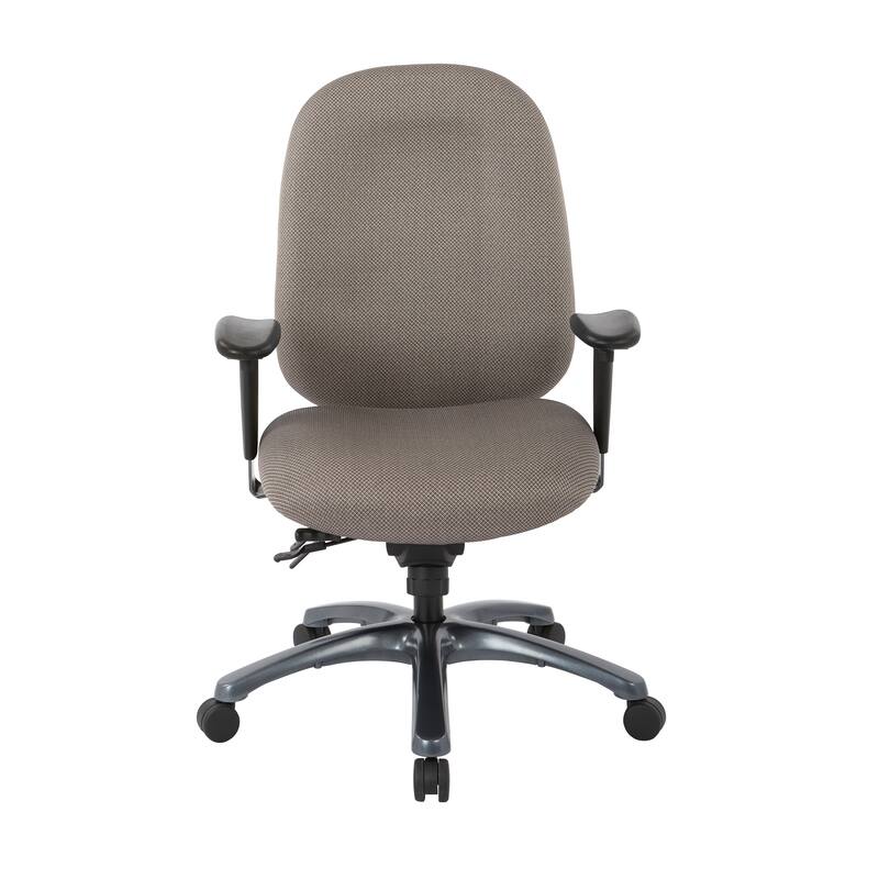 Multi-Function High-Back Office Chair with Seat Slider and Titanium Finish Base