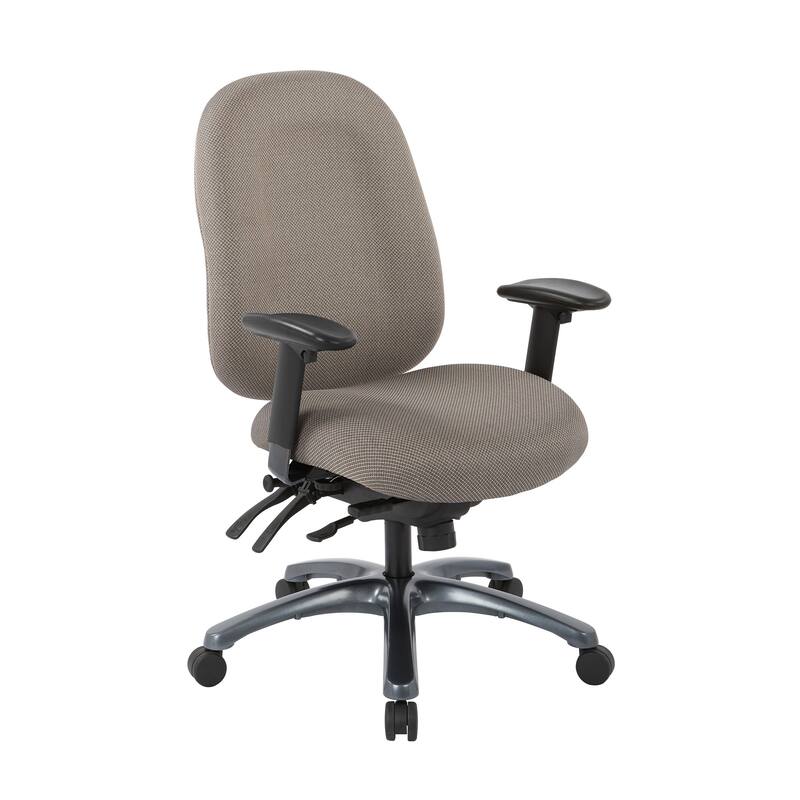 Multi-Function High-Back Office Chair with Seat Slider and Titanium Finish Base - gold dust