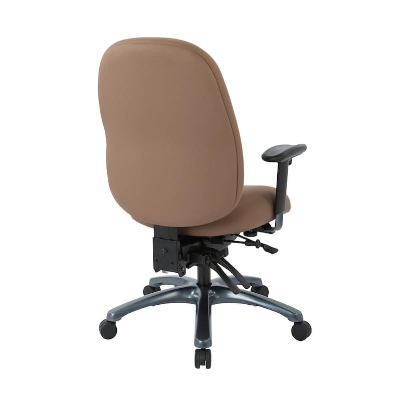 Multi-Function High-Back Office Chair with Seat Slider and Titanium Finish Base