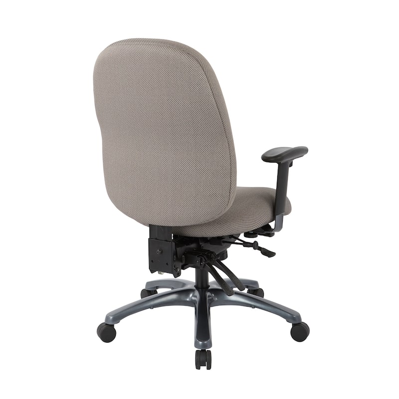 Multi-Function High-Back Office Chair with Seat Slider and Titanium Finish Base