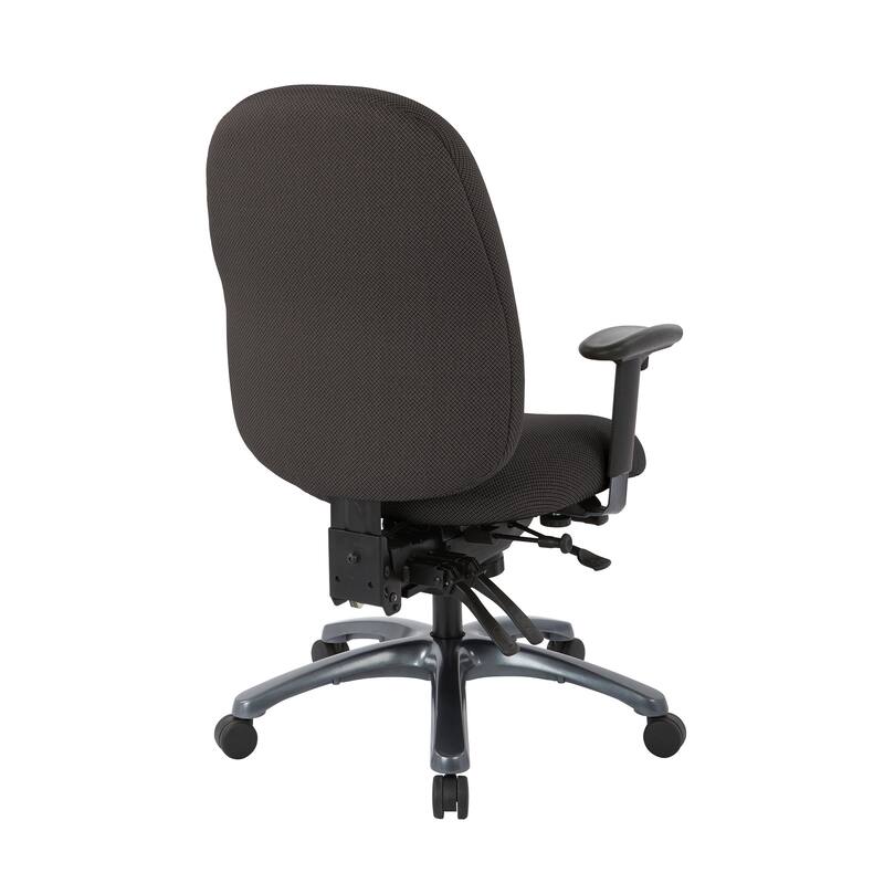 Multi-Function High-Back Office Chair with Seat Slider and Titanium Finish Base