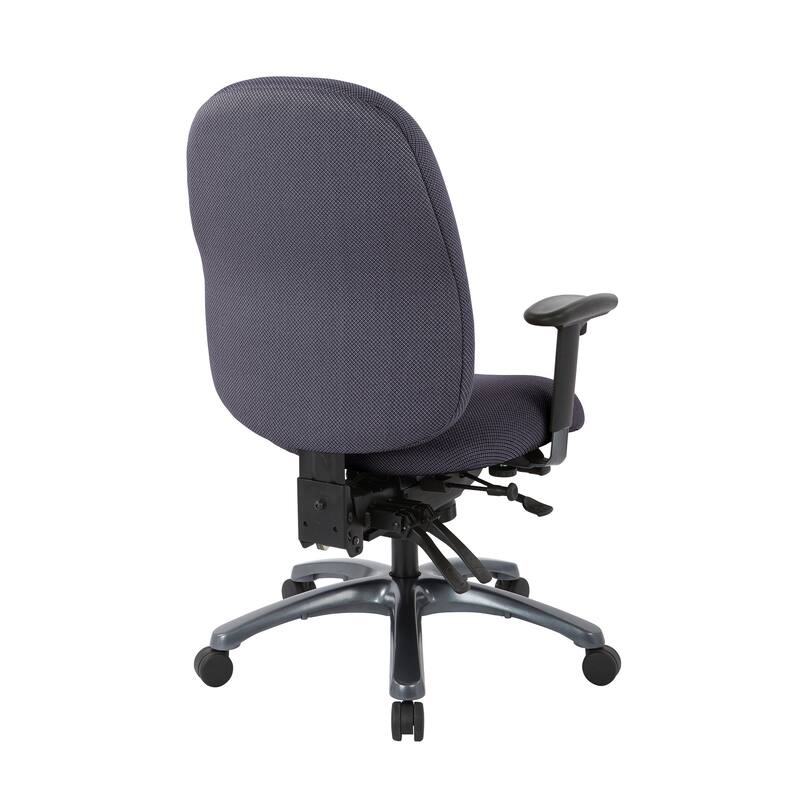 Multi-Function High-Back Office Chair with Seat Slider and Titanium Finish Base