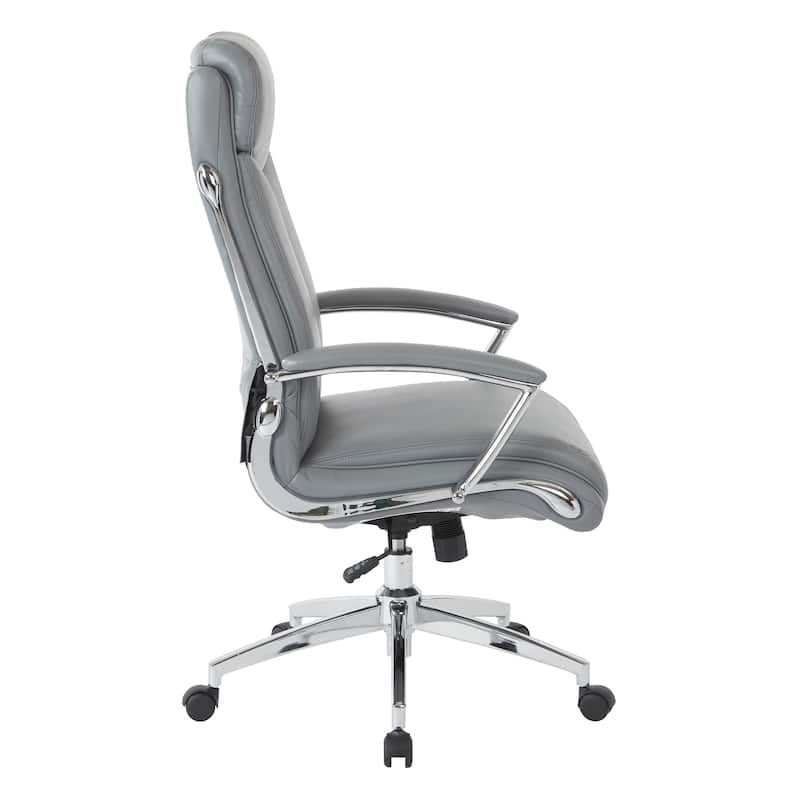 Work Smart Executive Faux Leather High Back Chair