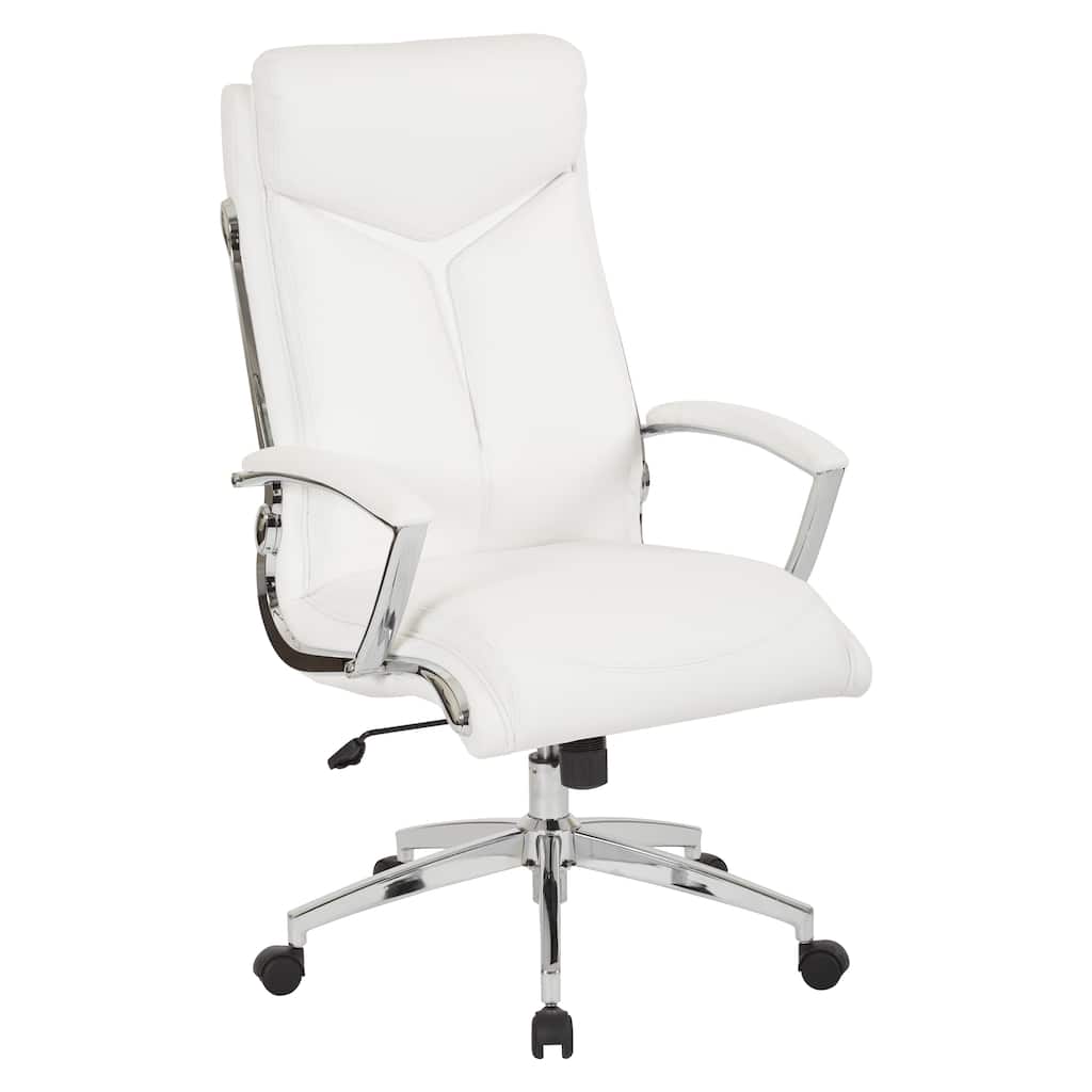 Work Smart Executive Faux Leather High Back Chair