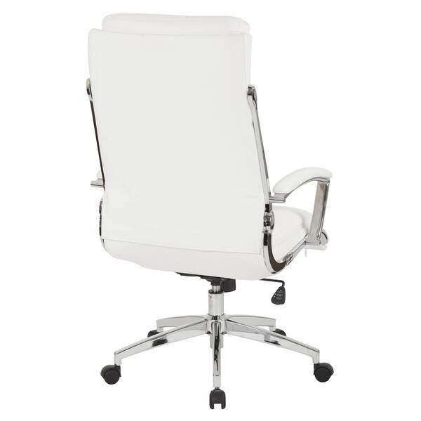 Work Smart Executive Faux Leather High Back Chair 24258257 White Executive Faux Leather High Back Chair
