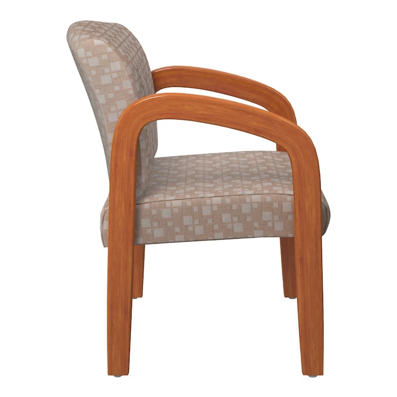 Work Smart Medium Oak Finish Wood Visitor Chair