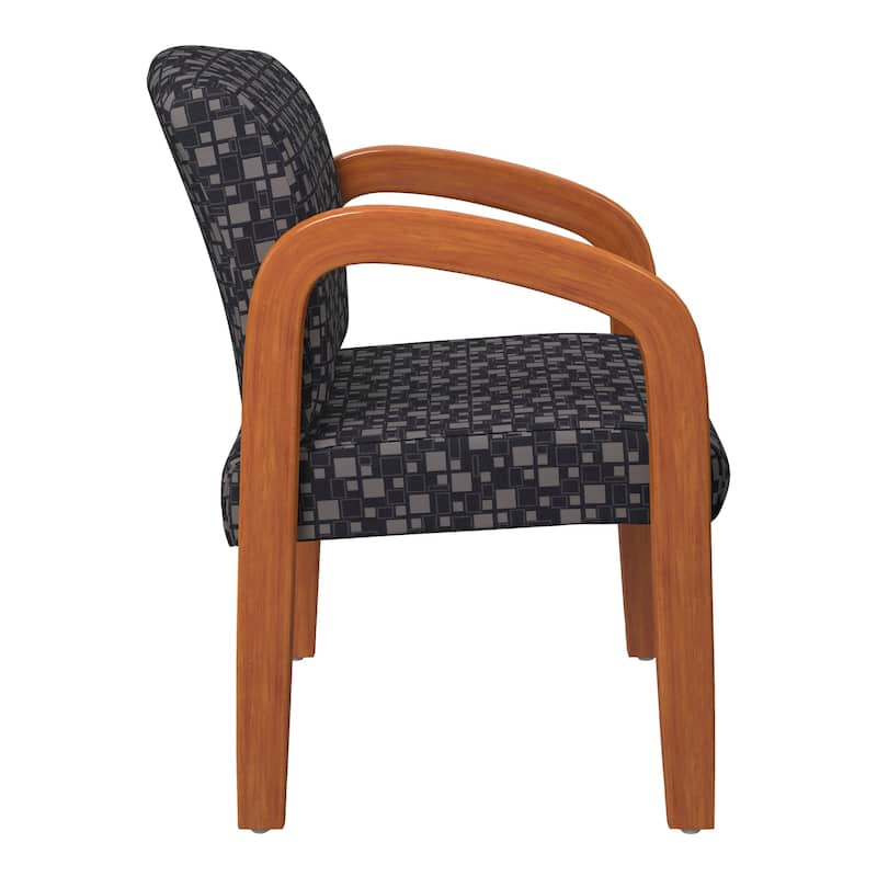 Work Smart Medium Oak Finish Wood Visitor Chair