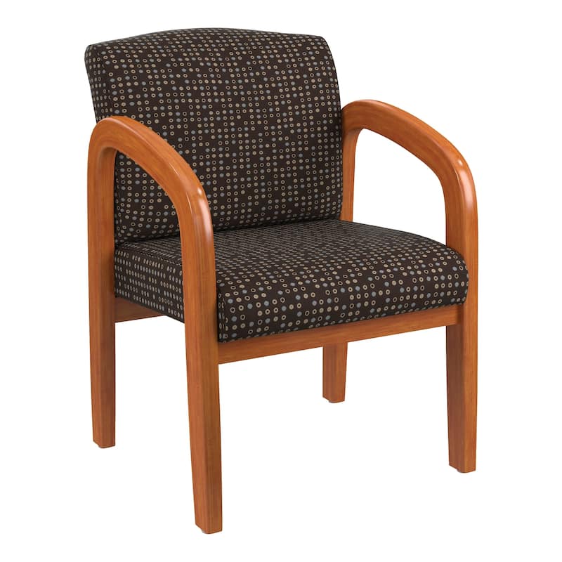 Work Smart Medium Oak Finish Wood Visitor Chair - fine tune cocoa