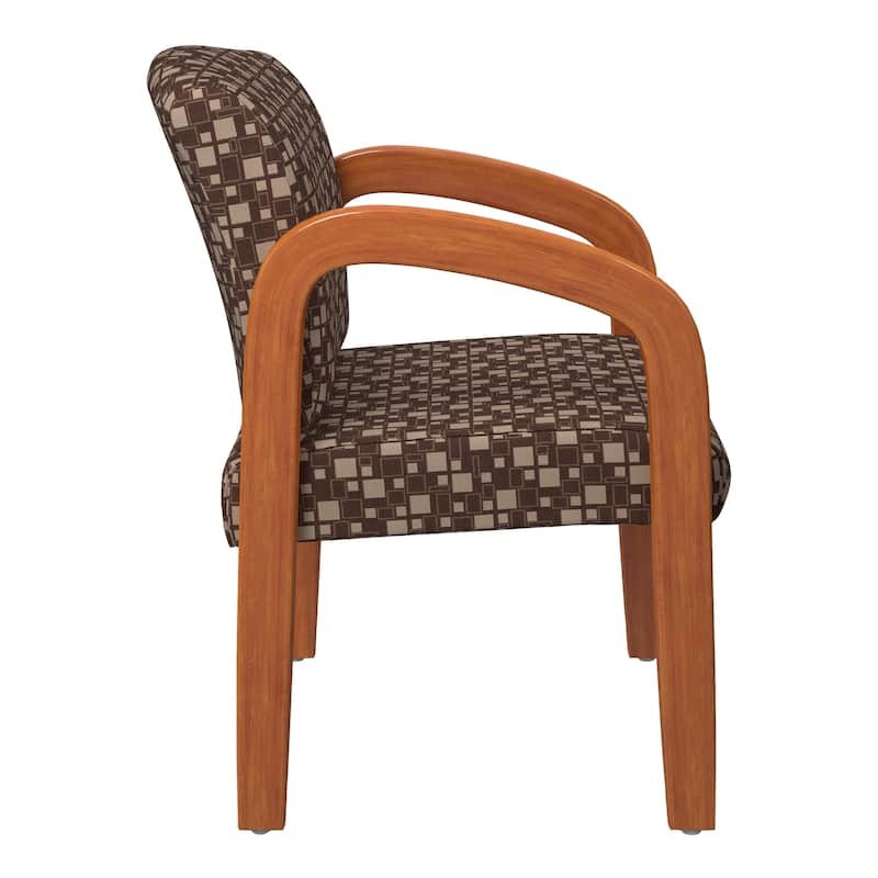 Work Smart Medium Oak Finish Wood Visitor Chair